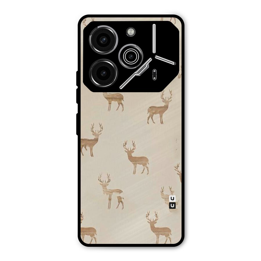 Deer Pattern Metal Back Case for Tecno Pova 6 Pro