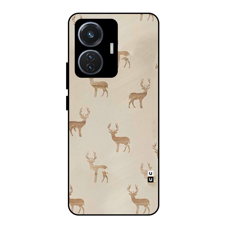 Deer Pattern Metal Back Case for Vivo T1 44W