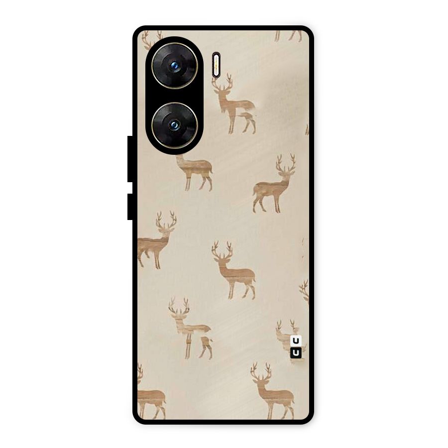 Deer Pattern Metal Back Case for Vivo V29e