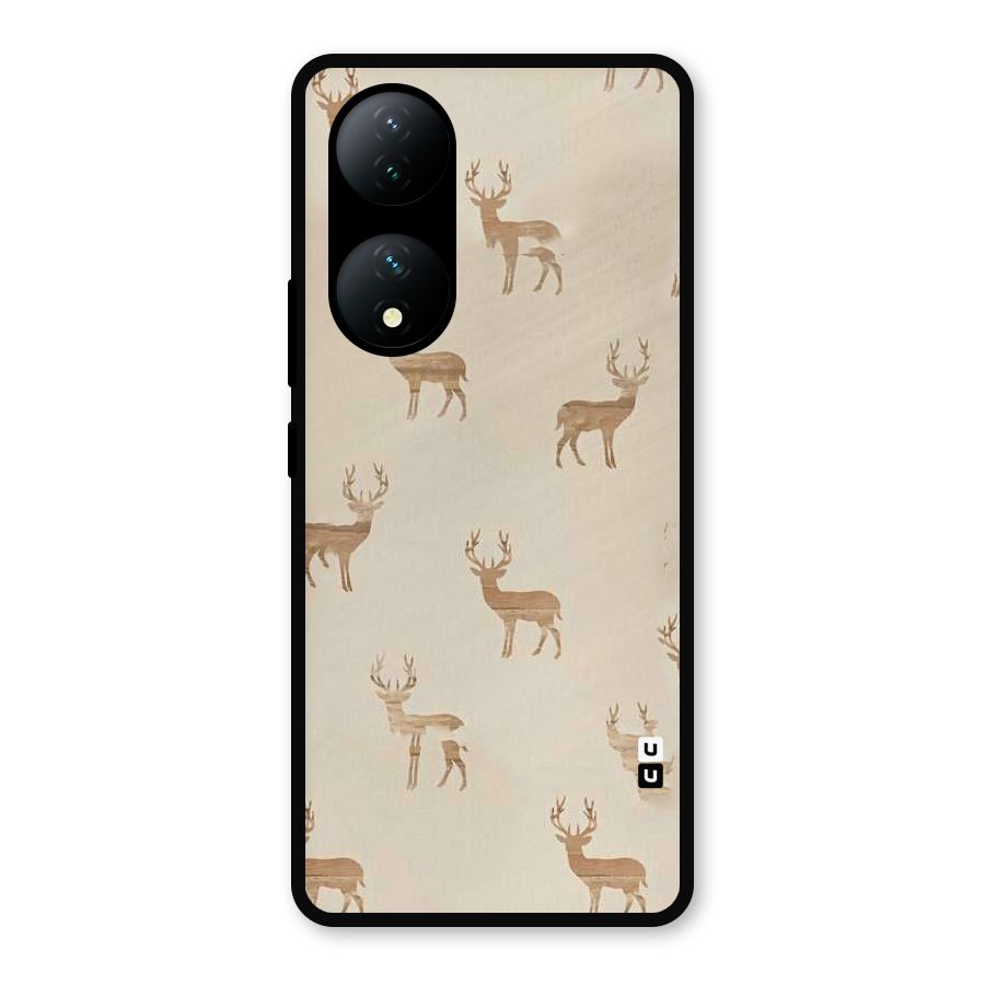 Deer Pattern Metal Back Case for Vivo Y100a