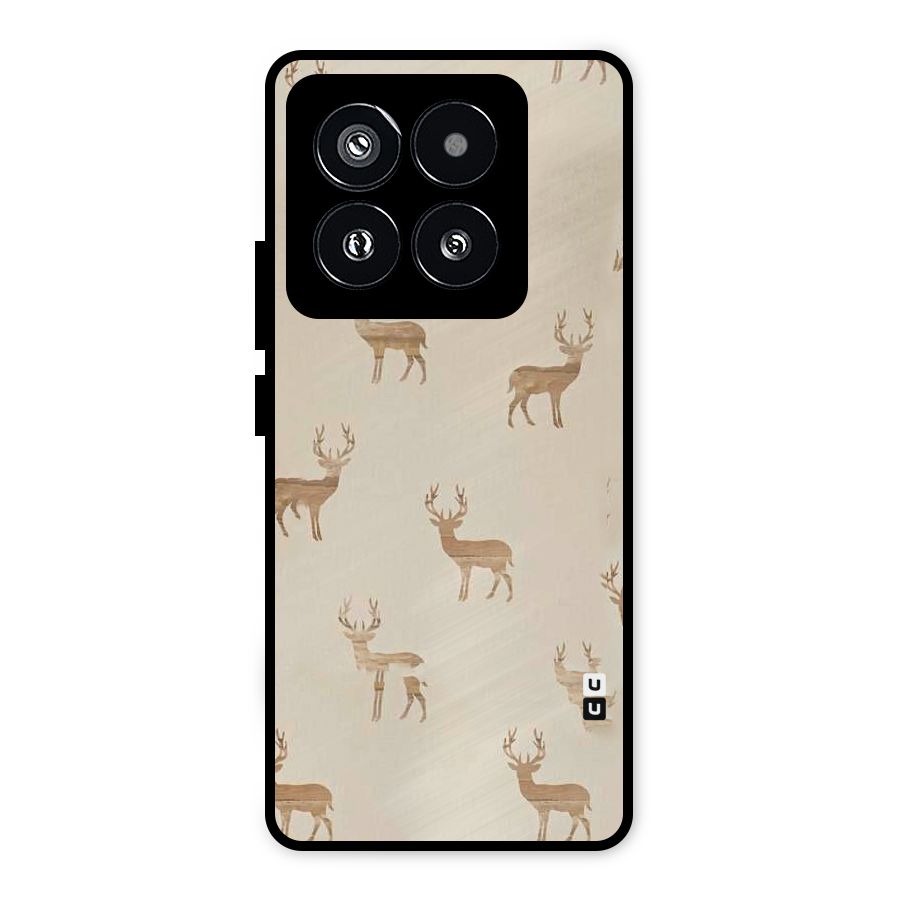 Deer Pattern Metal Back Case for Xiaomi 14 Pro