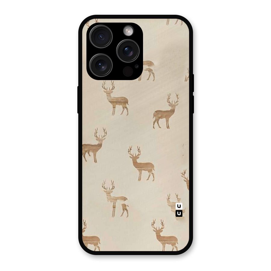 Deer Pattern Metal Back Case for iPhone 15 Pro Max