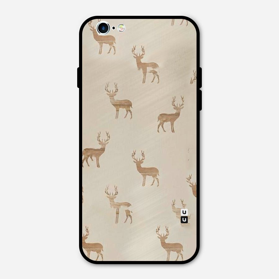 Deer Pattern Metal Back Case for iPhone 6 6s