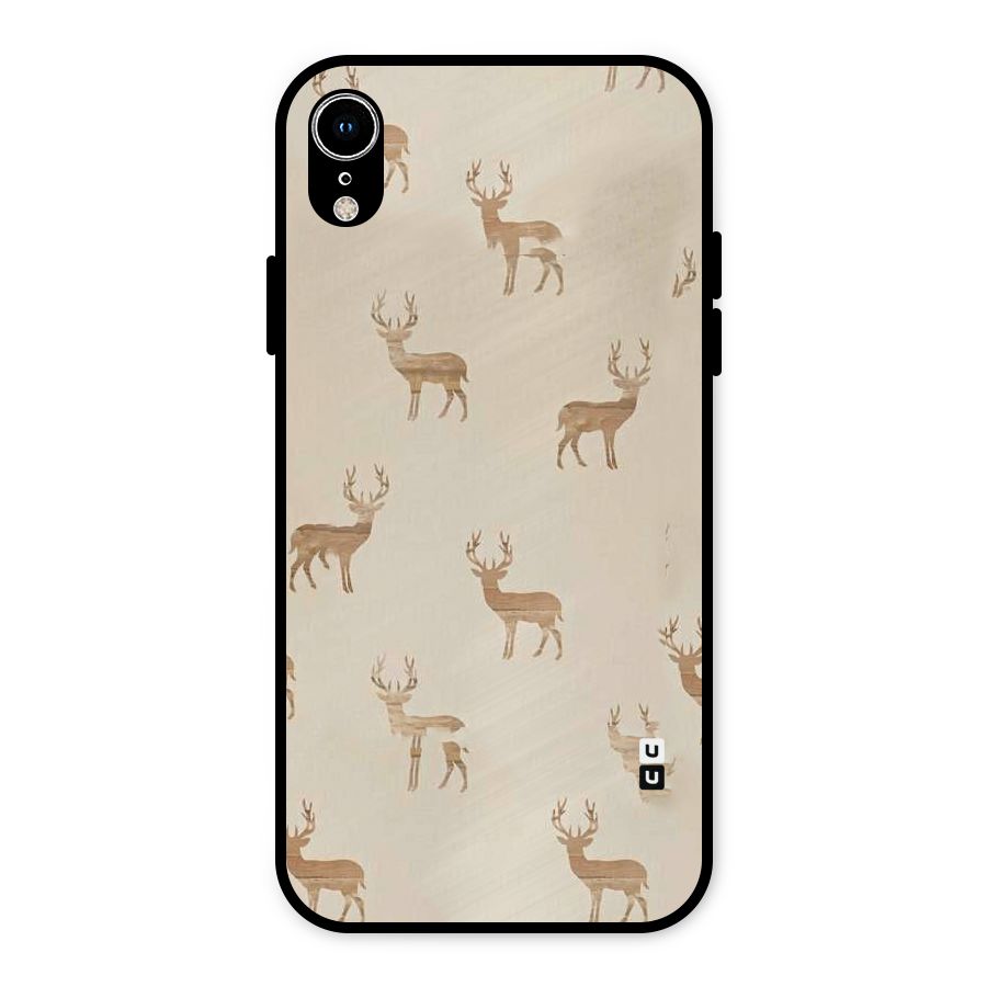 Deer Pattern Metal Back Case for iPhone XR