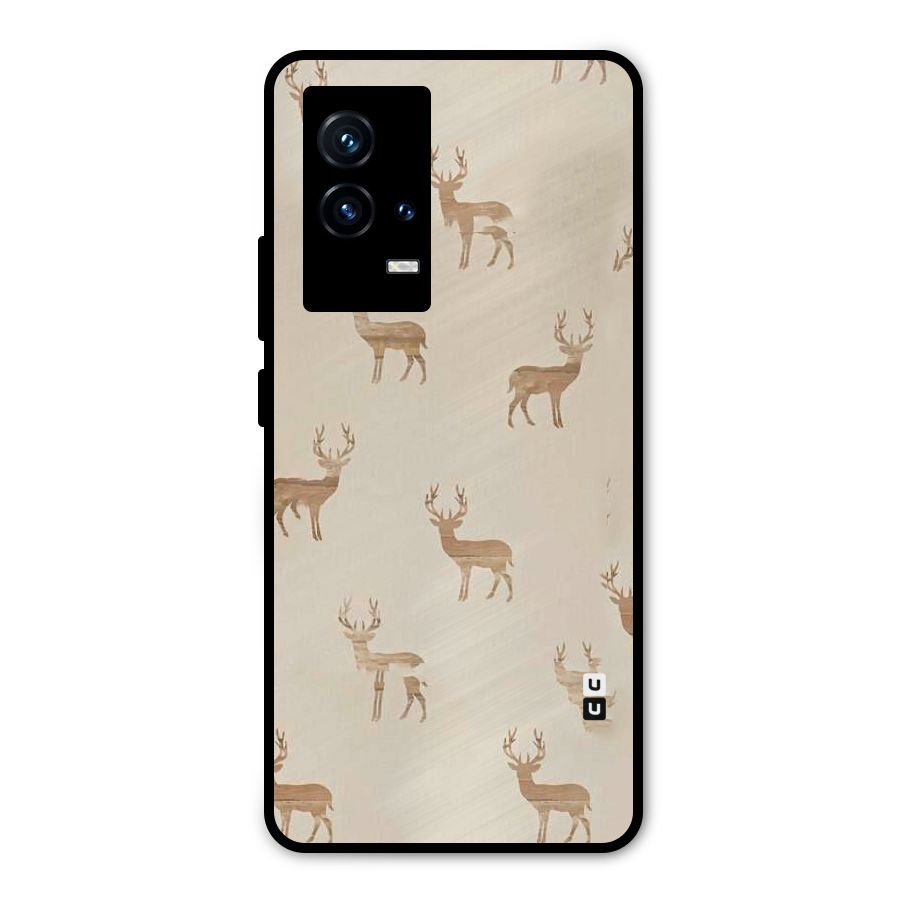 Deer Pattern Metal Back Case for iQOO 9 5G