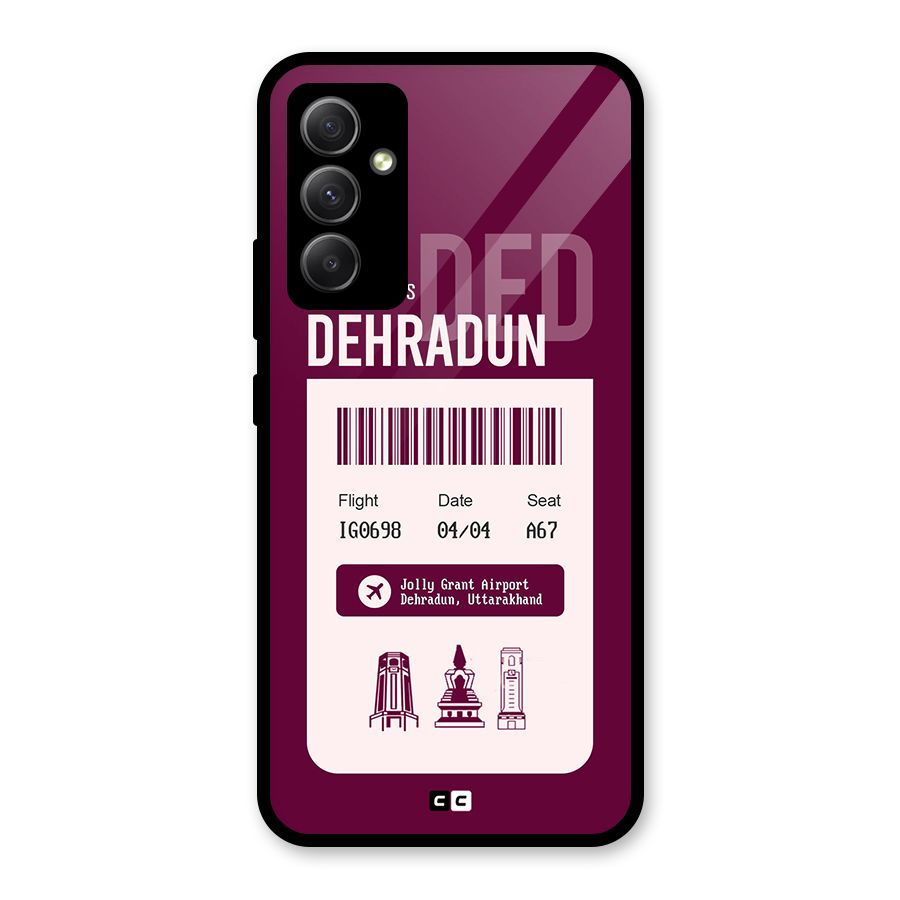 Dehradun Boarding Pass Glass Back Case for Galaxy A34