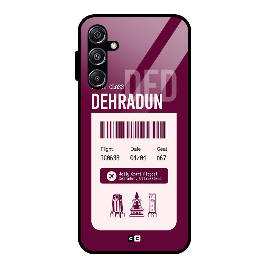 Dehradun Boarding Pass Glass Back Case for Galaxy M34 5G