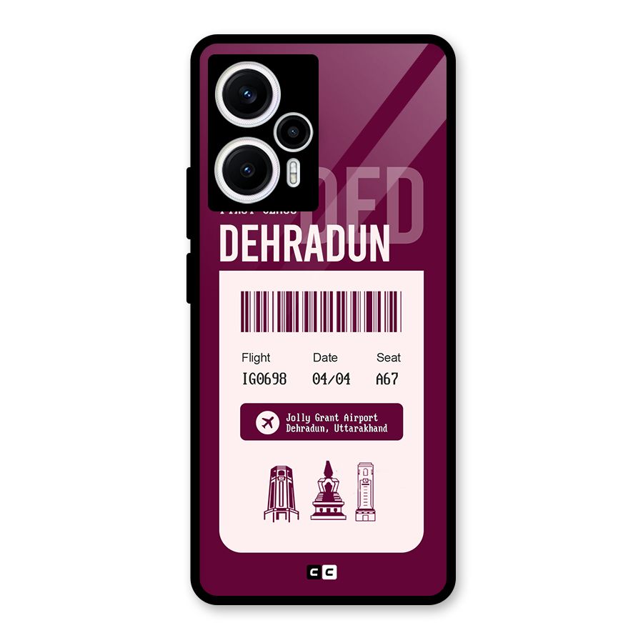 Dehradun Boarding Pass Glass Back Case for Poco F5