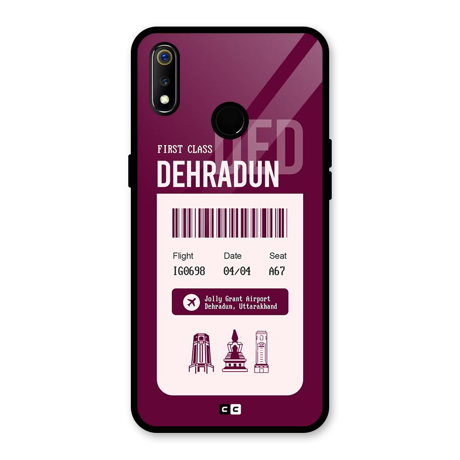 Dehradun Boarding Pass Glass Back Case for Realme 3