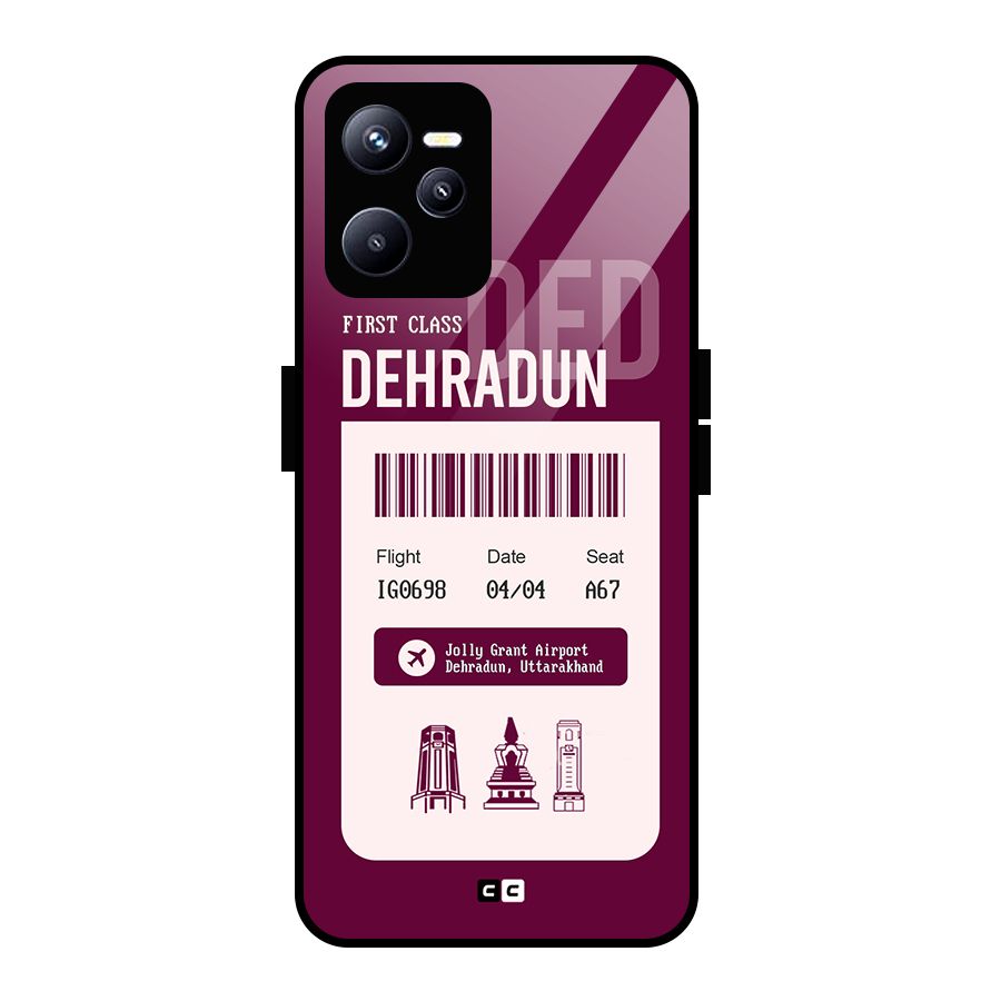 Dehradun Boarding Pass Glass Back Case for Realme C35