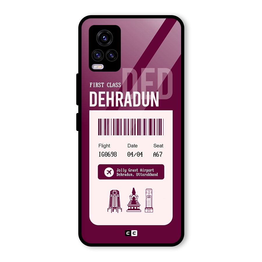 Dehradun Boarding Pass Glass Back Case for Vivo V20 2021