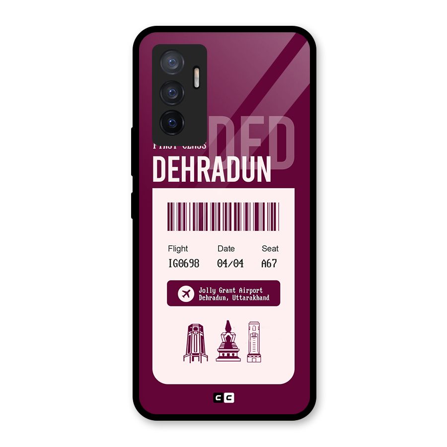Dehradun Boarding Pass Glass Back Case for Vivo V23e