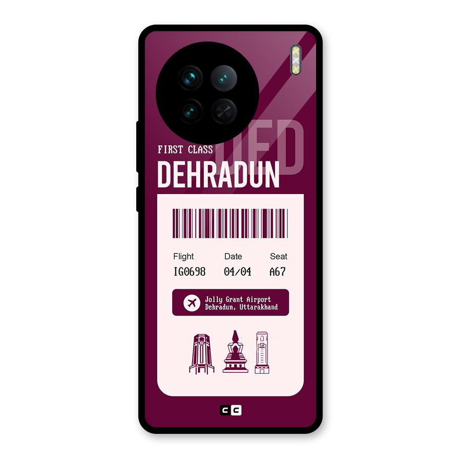 Dehradun Boarding Pass Glass Back Case for Vivo X90