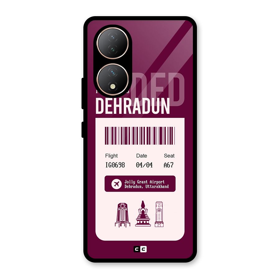 Dehradun Boarding Pass Glass Back Case for Vivo Y100A