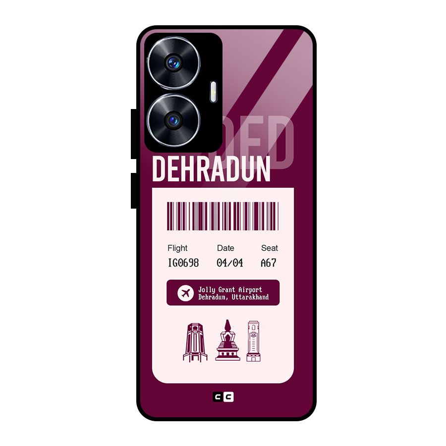 Dehradun Boarding Pass Glass Back Case for realme C55