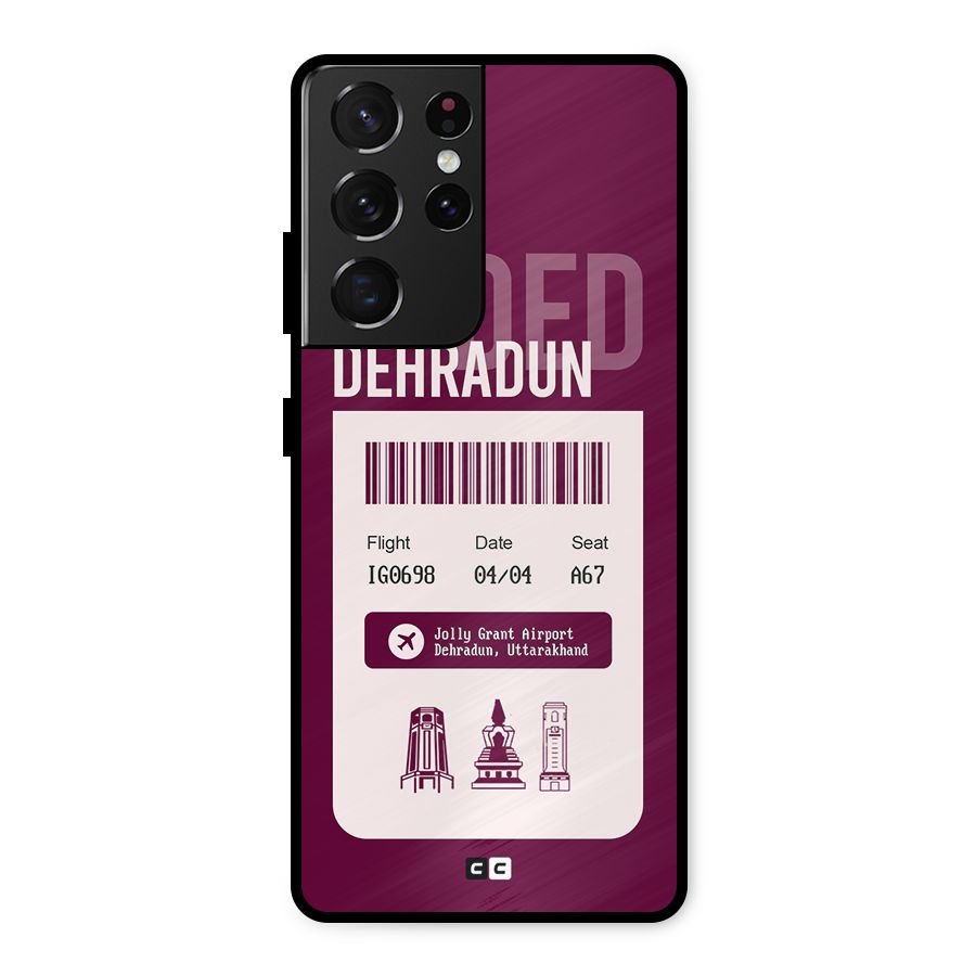 Dehradun Boarding Pass Metal Back Case for Galaxy S21 Ultra 5G