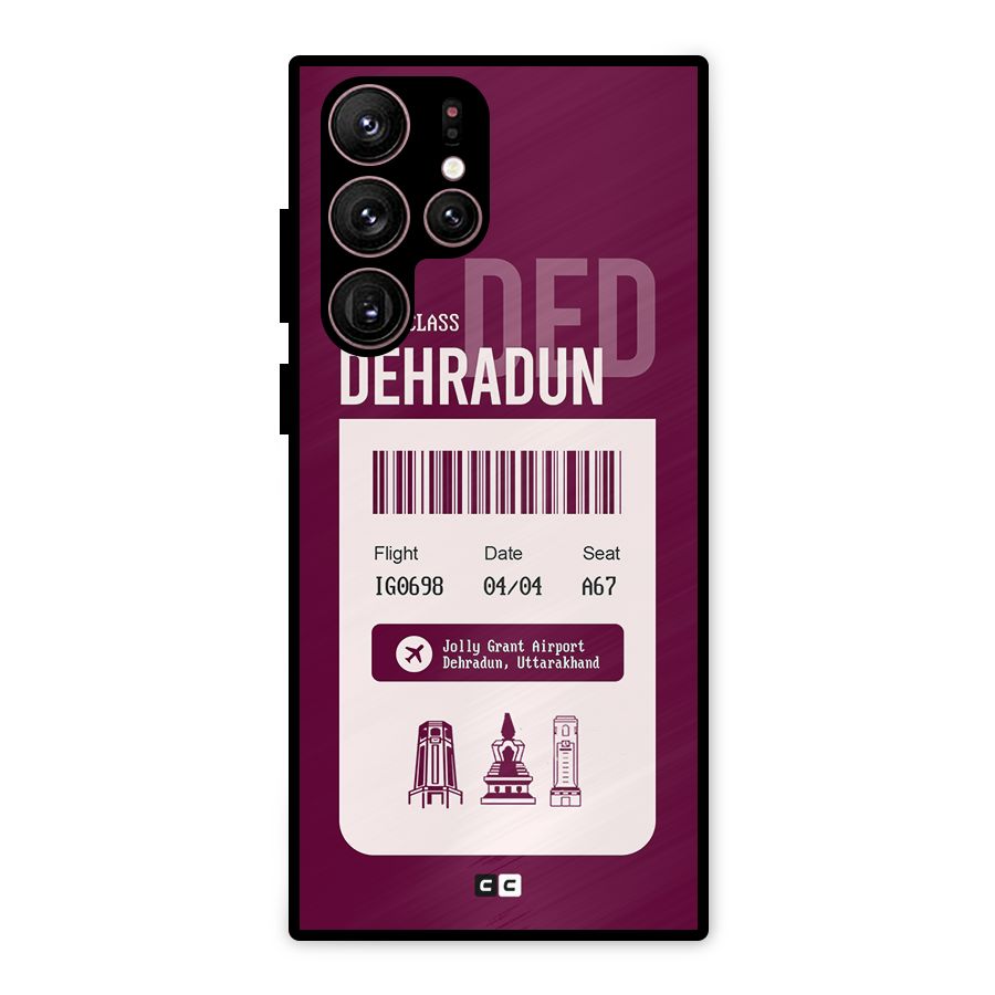 Dehradun Boarding Pass Metal Back Case for Galaxy S22 Ultra 5G