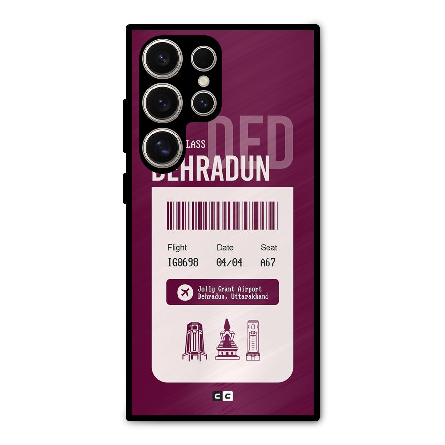 Dehradun Boarding Pass Metal Back Case for Galaxy S24 Ultra
