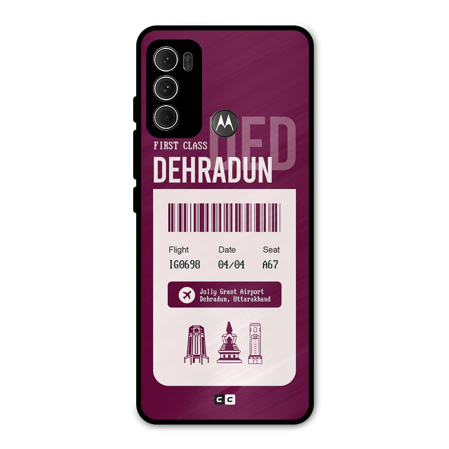 Dehradun Boarding Pass Metal Back Case for Moto G60