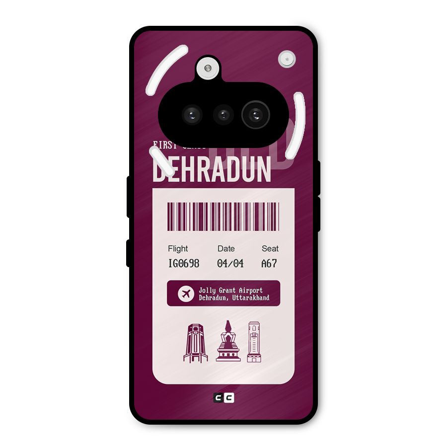 Dehradun Boarding Pass Metal Back Case for Nothing Phone 3a