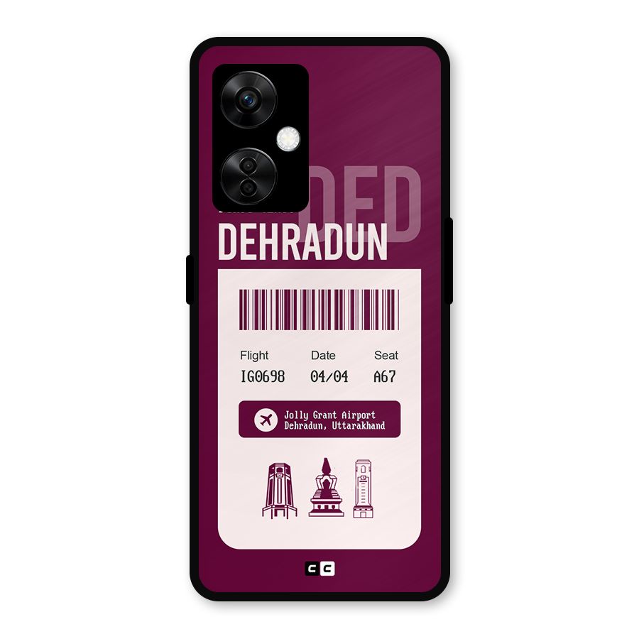 Dehradun Boarding Pass Metal Back Case for OnePlus Nord CE 3 Lite