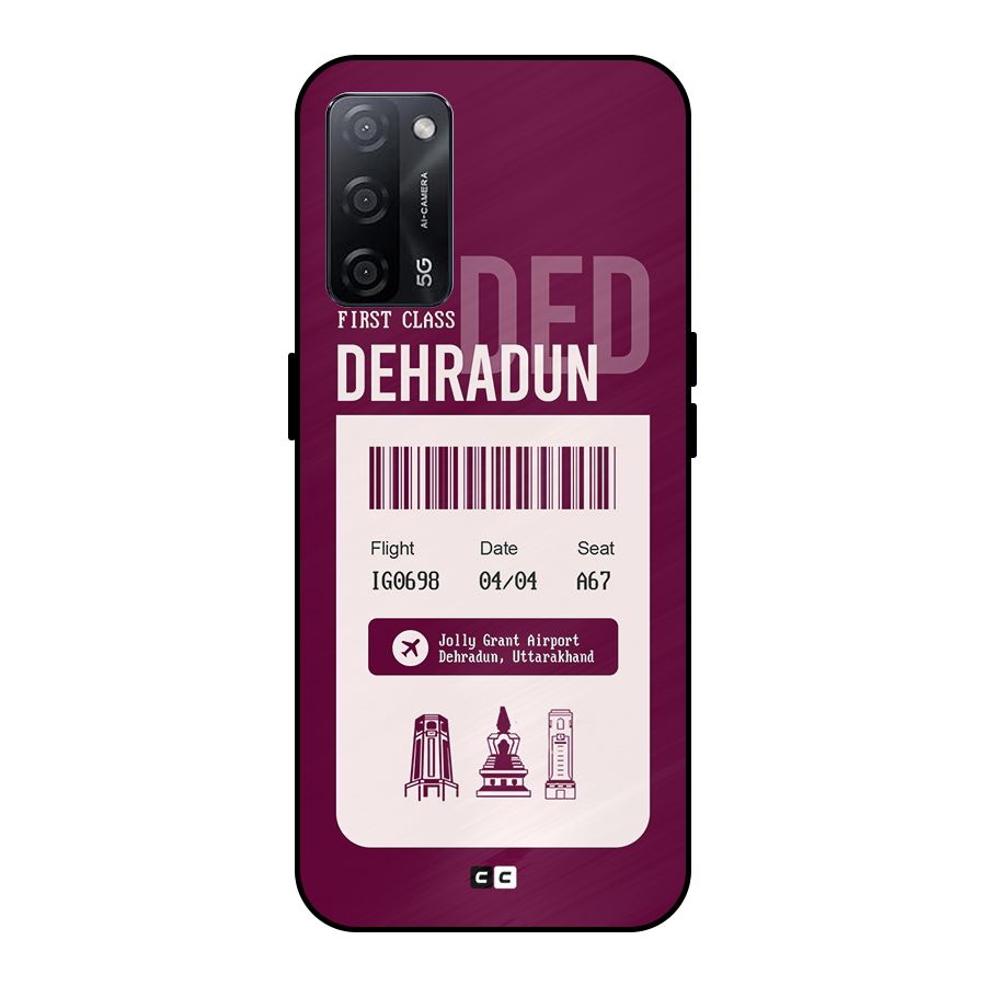 Dehradun Boarding Pass Metal Back Case for Oppo A53s 5G