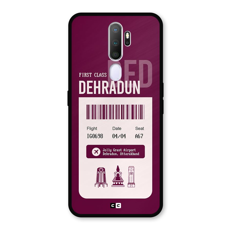 Dehradun Boarding Pass Metal Back Case for Oppo A9 (2020)