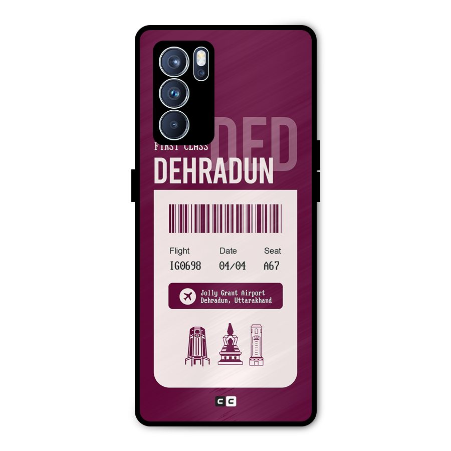 Dehradun Boarding Pass Metal Back Case for Oppo Reno6 Pro 5G