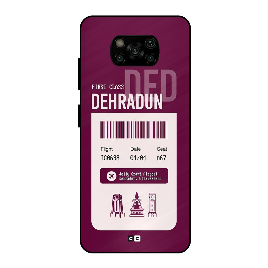 Dehradun Boarding Pass Metal Back Case for Poco X3