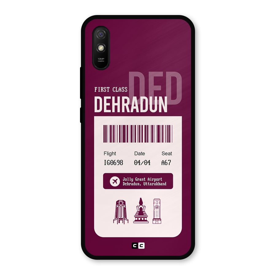 Dehradun Boarding Pass Metal Back Case for Redmi 9i