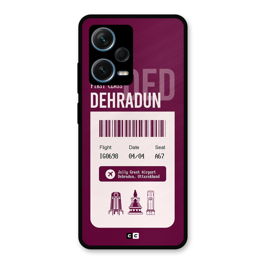 Dehradun Boarding Pass Metal Back Case for Redmi Note 12 Pro Plus 5G