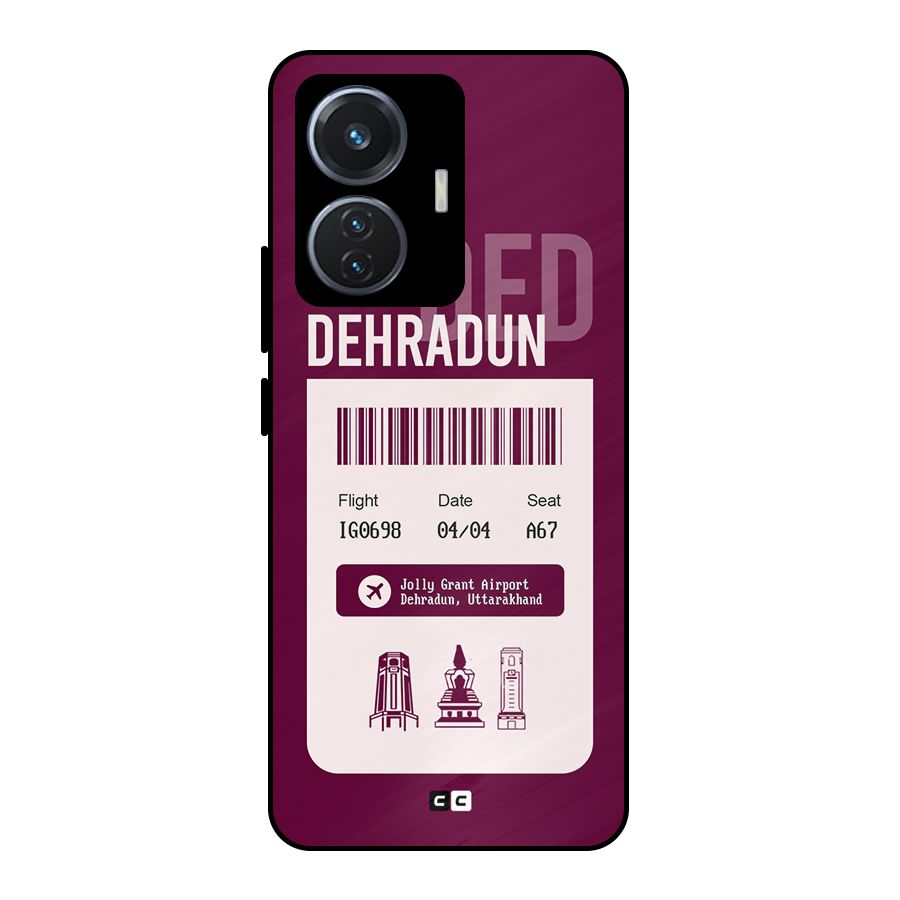 Dehradun Boarding Pass Metal Back Case for Vivo T1 44W