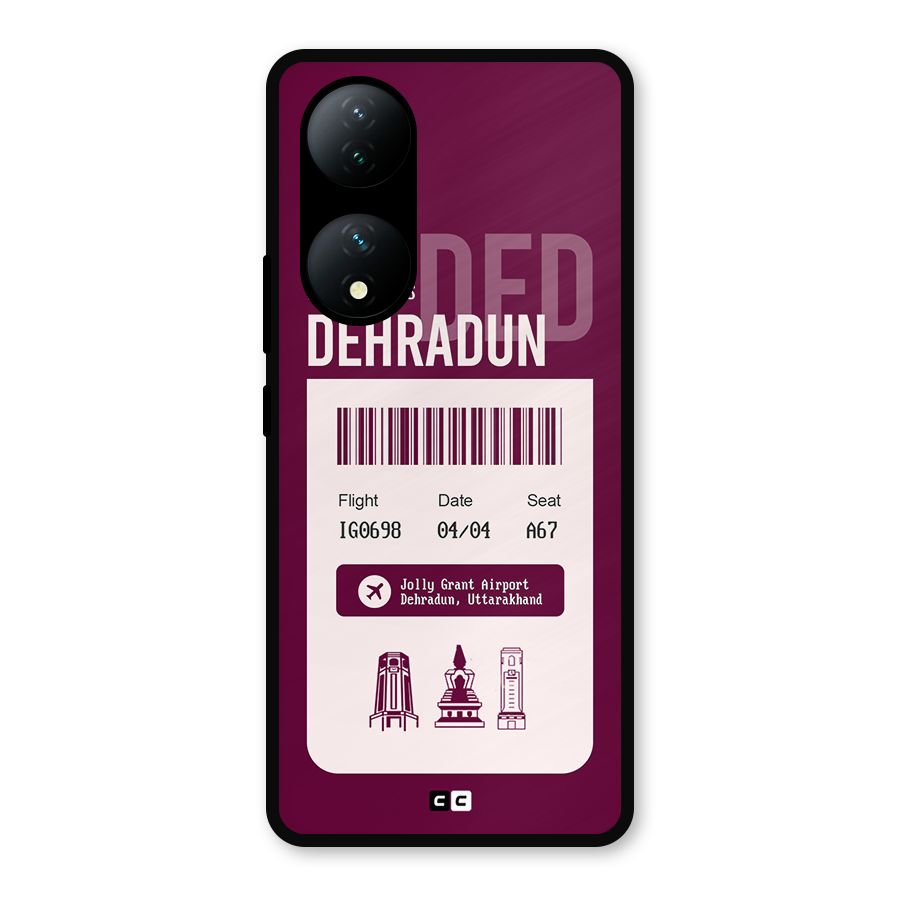 Dehradun Boarding Pass Metal Back Case for Vivo T2