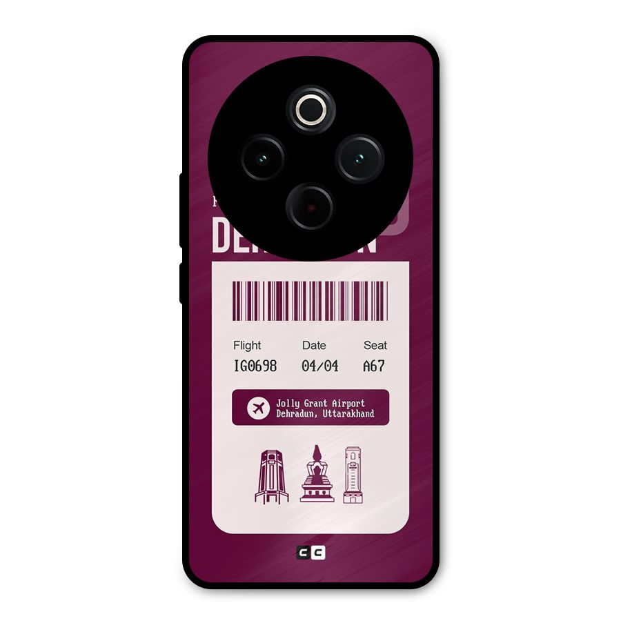 Dehradun Boarding Pass Metal Back Case for Vivo T4