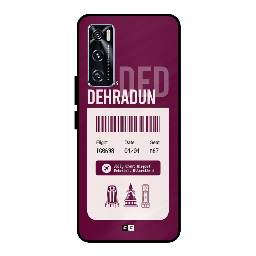 Dehradun Boarding Pass Metal Back Case for Vivo V20 SE