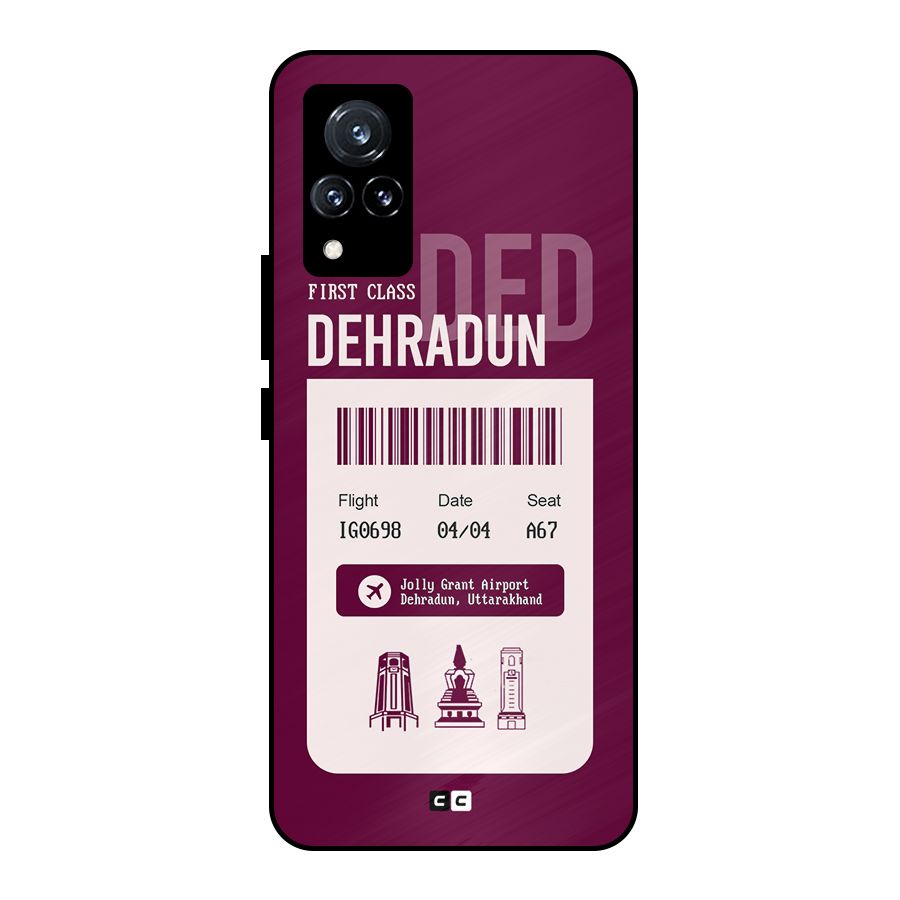Dehradun Boarding Pass Metal Back Case for Vivo V21 5G