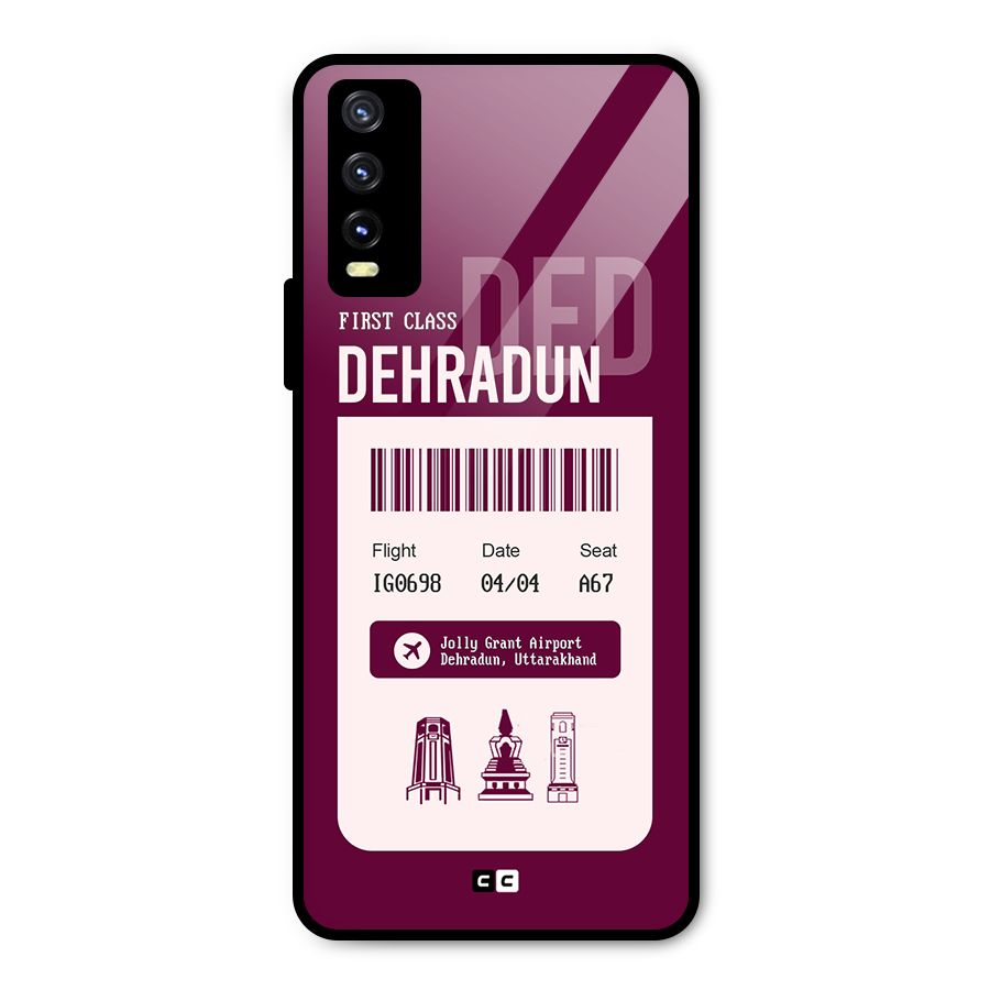 Dehradun Boarding Pass Metal Back Case for Vivo Y20g