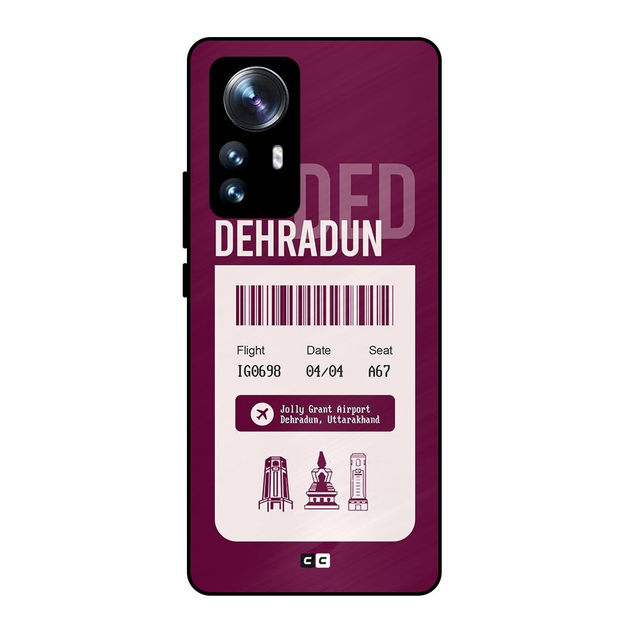 Dehradun Boarding Pass Metal Back Case for Xiaomi 12 Pro