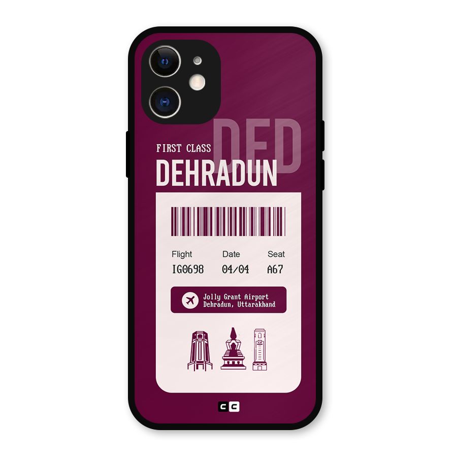 Dehradun Boarding Pass Metal Back Case for iPhone 12