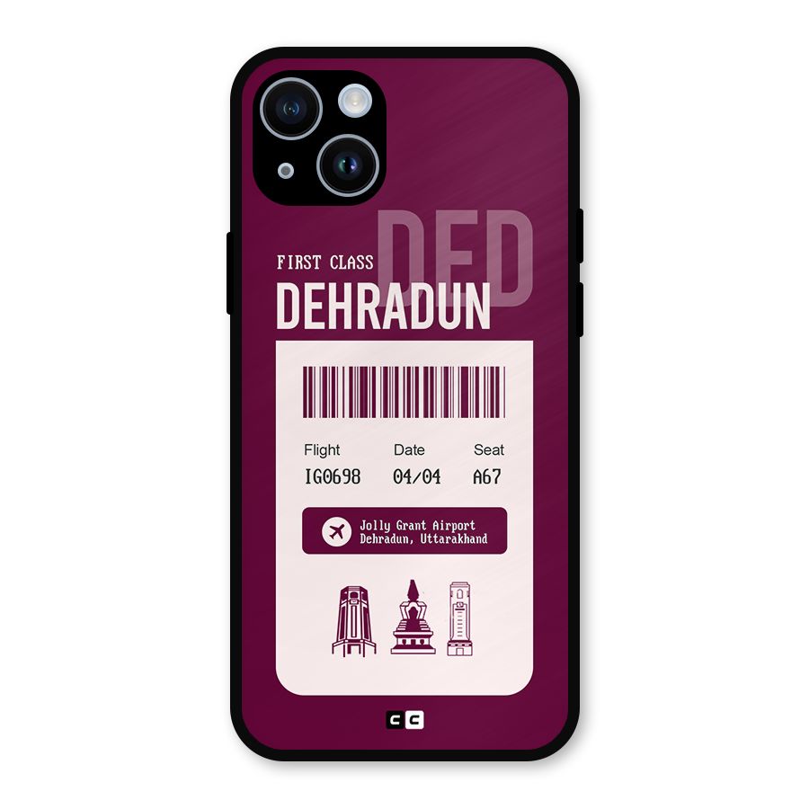 Dehradun Boarding Pass Metal Back Case for iPhone 14