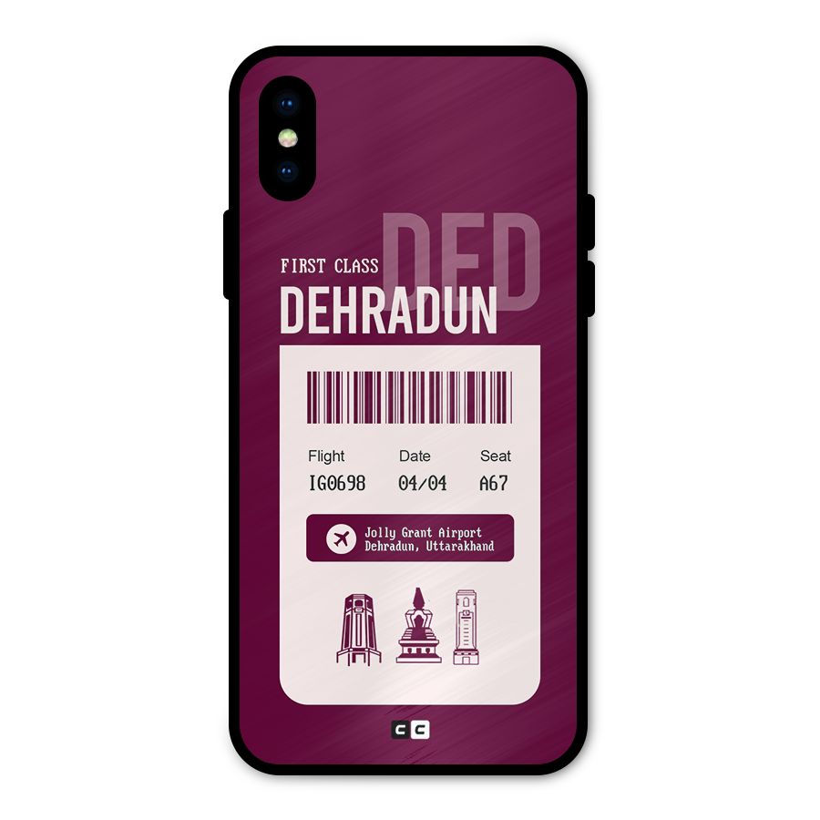 Dehradun Boarding Pass Metal Back Case for iPhone X