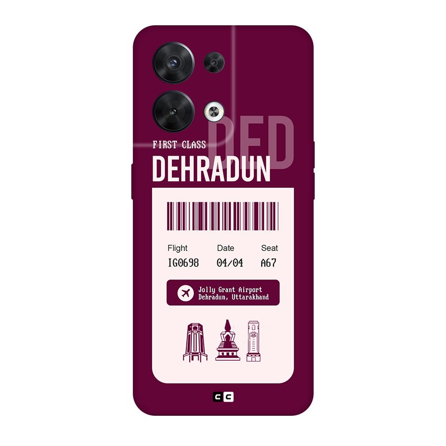 Dehradun Boarding Pass Original Polycarbonate Back Case for Oppo Reno8 5G
