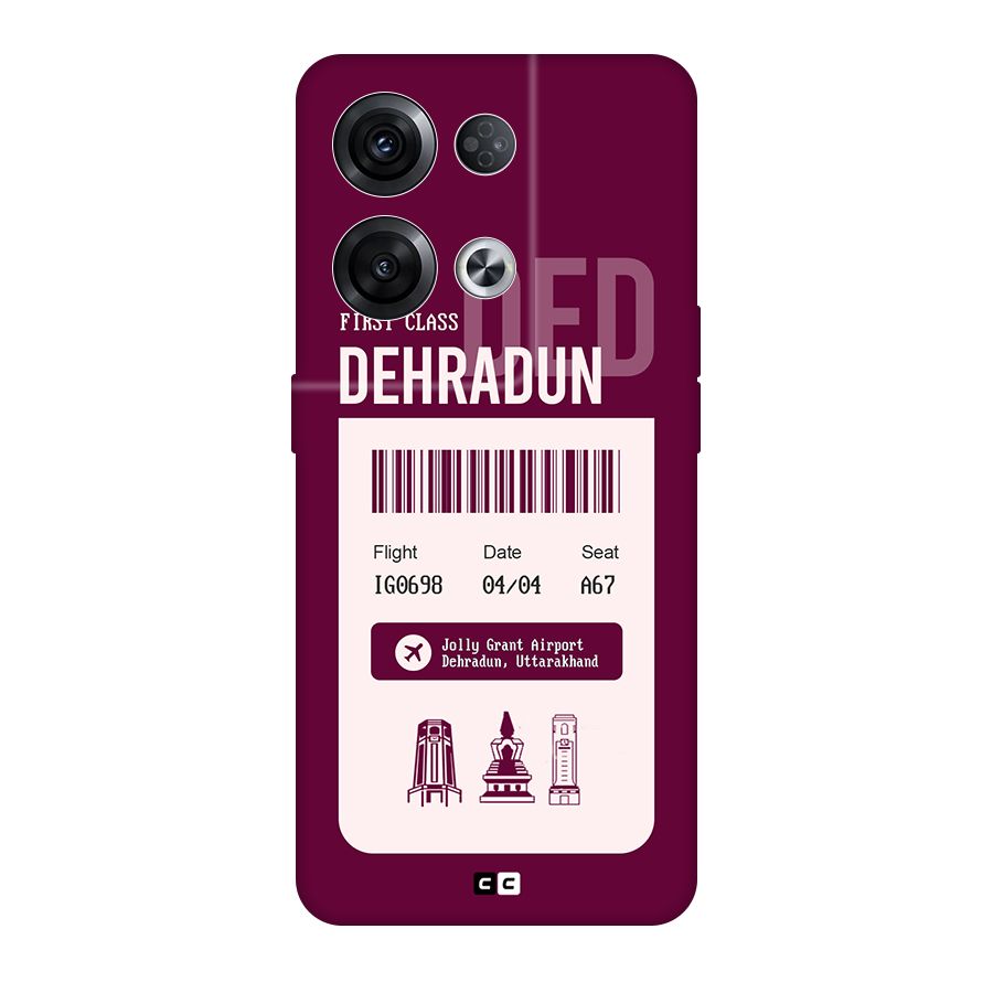Dehradun Boarding Pass Original Polycarbonate Back Case for Oppo Reno8 Pro 5G