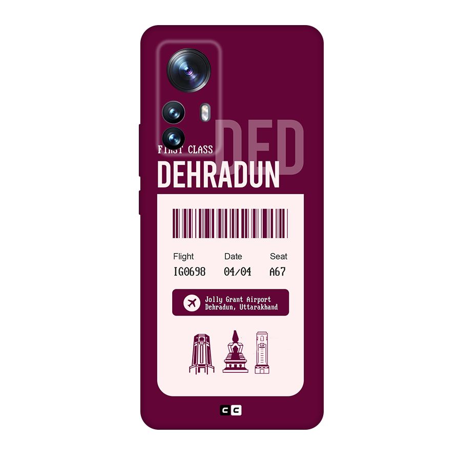 Dehradun Boarding Pass Original Polycarbonate Back Case for Xiaomi 12 Pro