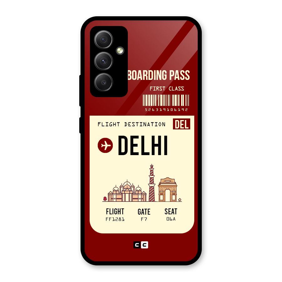 Delhi Boarding Pass Glass Back Case for Galaxy A34