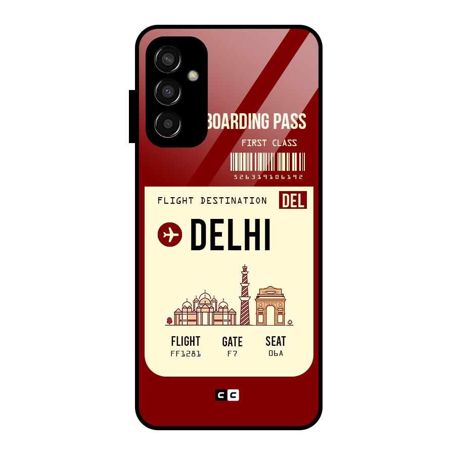 Delhi Boarding Pass Glass Back Case for Galaxy F13