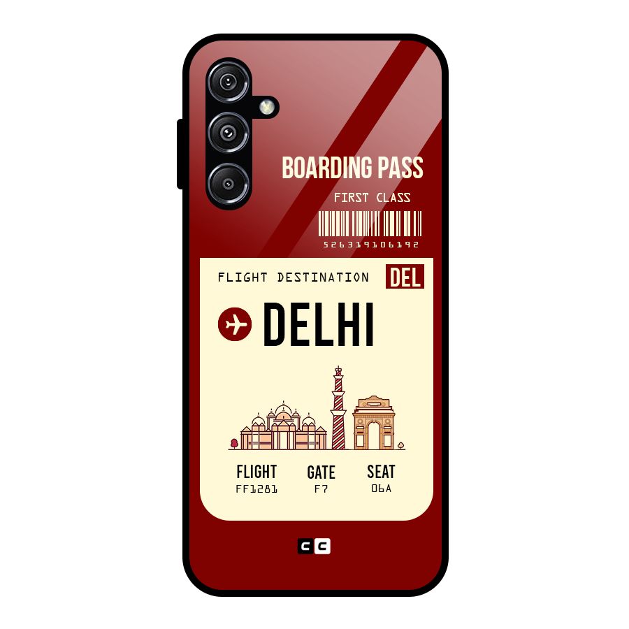 Delhi Boarding Pass Glass Back Case for Galaxy M34 5G