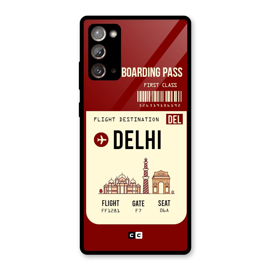 Delhi Boarding Pass Glass Back Case for Galaxy Note 20