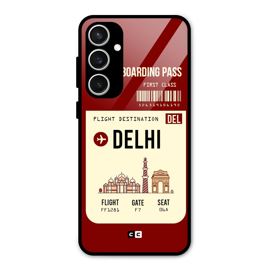 Delhi Boarding Pass Glass Back Case for Galaxy S23 FE