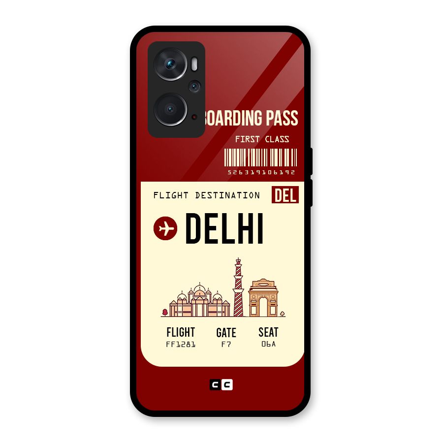 Delhi Boarding Pass Glass Back Case for Oppo K10 4G